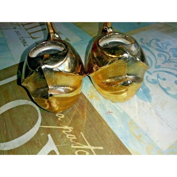Set Of 2 Swan Candle Holders JAPAN gold tone metal 4"x3.5" EUC - Picture 6 of 12
